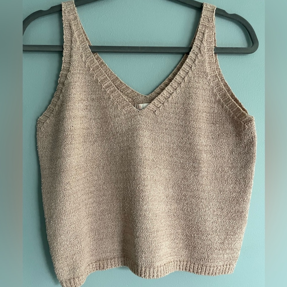 Beige Cropped Sweater Tank size Medium